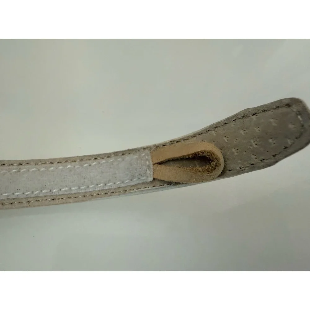 Terry‎ Stack Size XL Minimalist Belt Off White Italian Leather Hook Loop Closure